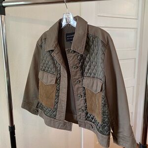 All Saints Brown and Gray Quilted Jacket